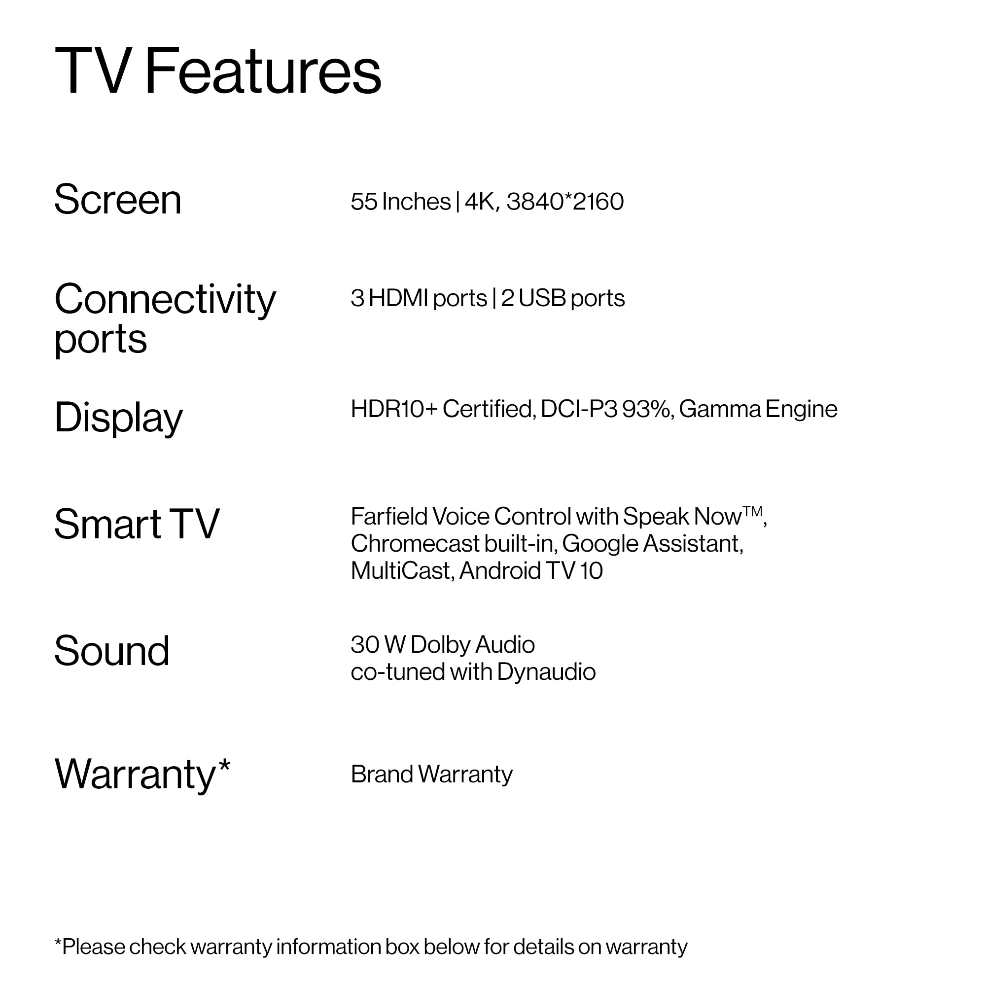 OnePlus 138.7 cm (55 inches) U Series 4K LED Smart Android TV 55U1S (Black)