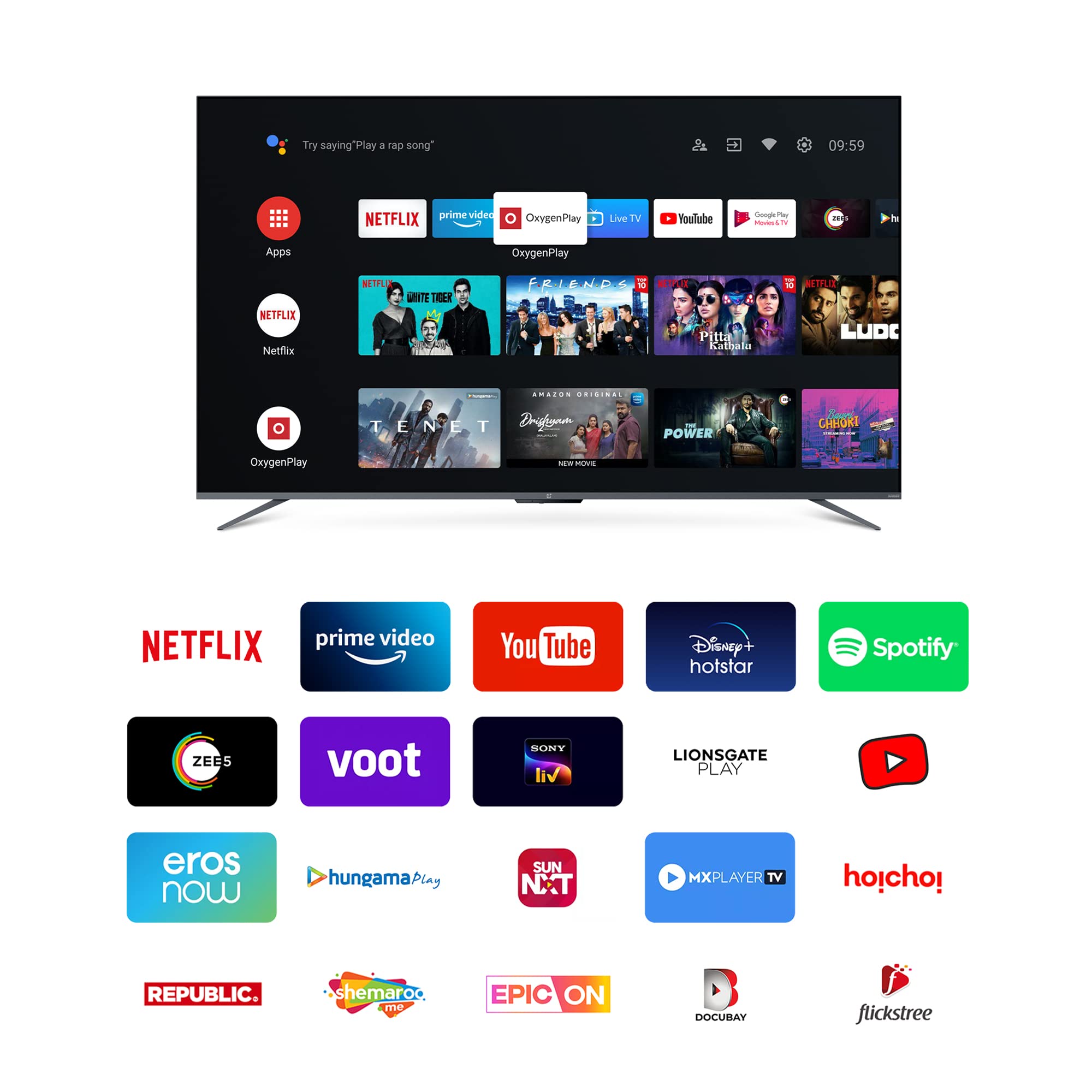 OnePlus 138.7 cm (55 inches) U Series 4K LED Smart Android TV 55U1S (Black)